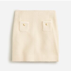 J. Crew Cream Mini Skirt in Wool-Blend Boucle EUC